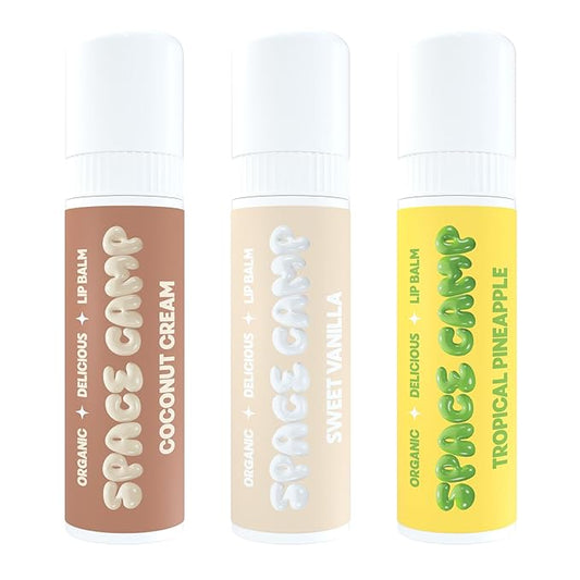 Wellness Jumbo Lip Balm - Pool Club Pack Variety Flavored Balm (Tropical Pineapple, Sweet Vanilla, and Coconut Cream) - 3 Pack