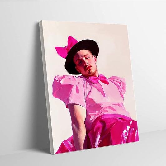 Vintage Male Fashion Art,Oil Painting Canvas Print,Stylish Home Gallery Decor,Modern Living Room Display,8x12inch Framed Artwork Ready to Hang