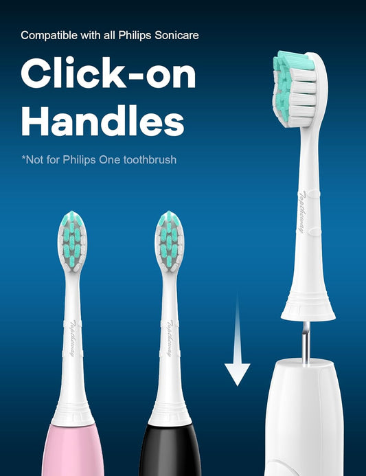 Toptheway Toothbrush Replacement Heads for Philips Sonicare 4100 5100 C2 G2 C1 W - Medium Soft, 4 Pack