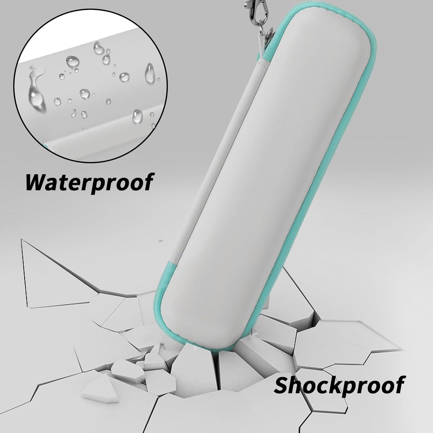 Toothbrush Travel Hard Case Compatible with Oral-B Pro 1000, 2000, 3000, 3500, 1500/ for Philips Sonicare ProtectiveClean 4100 5100 Electric Toothbrush with Mesh Pocket&Carabiner - White (Bag Only)