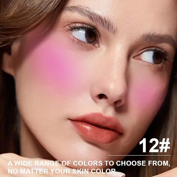 Matte Powder Blush for Cheeks – Long Lasting Natural Face Blusher Makeup, Lightweight Blendable Cheek Color for Women, Vegan & Cruelty-Free – #12 Deep Rose Pink