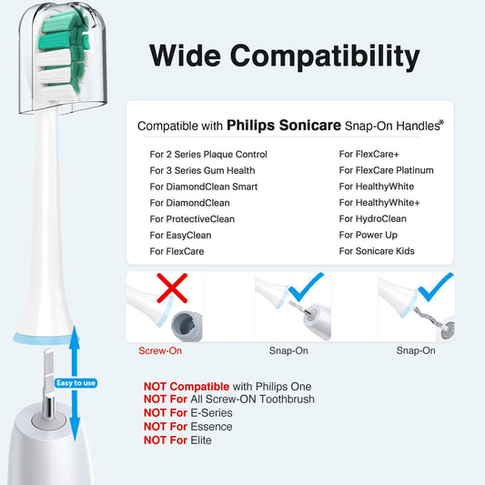Replacement Toothbrush Heads for Philips Sonicare Replacement Heads, Electric Replacement Brush Head Compatible with Phillips Sonicare Electric Toothbrush, for Philips Sonic Care Brush,8 Pcs