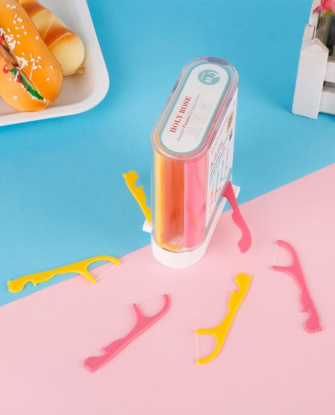 Kids Professional Dental Floss Picks Holy Rose Dental Flossers Dispenser Suitable for Teenagers,Children,Girls,Boys Unflavored Floss Sticks,Neat,Hygienic