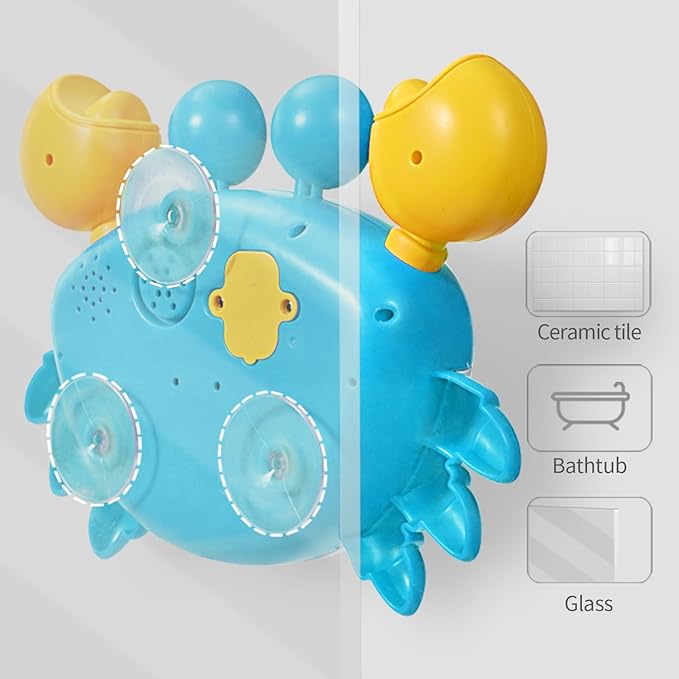 Deejoy Crab Bubble Bath Maker for The Bathtub,Blows Bubbles and Plays 12 Children’s Songs,Sing-Along Bath Bubble Machine Baby, Toddler Kids Toys Makes Great Gifts for 3 Years Girl Boy (Blue)