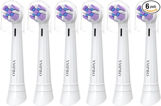 Pack of 6 Replacement Heads Compatible with Oral B iO 10 9 8 7 6 5 4 3 Series Electric Toothbrush, Medium Brush Heads, White