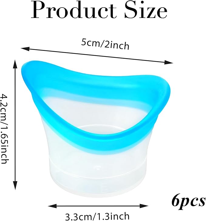 Eye Wash Cups for Eye Wash Bath Kit 6 Pack Silicone Eyes Cleaning Cup Reusable Eyewash Cleaner Cups Portable Eyes Rinse Cup Care Tool for Relief Cleansing Make up Dust Quick Discomfort
