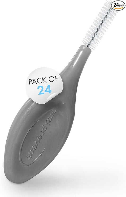 Smart Grip Interdental Brushes 1.10 mm – Black – ISO 6 – Deep Cleaning Between Teeth – Ultra-Fine Dental Picks – 24 Pack