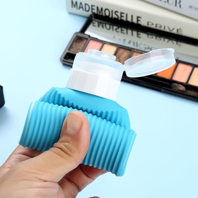 Travel Bottles for Toiletries, Large 6oz Travel Size Containers, BPA Free Leak Proof Tubs Refillable Liquid Accessories with Toiletry Bag for Cometic Shampoo and Lotion Soap (4 Pack)