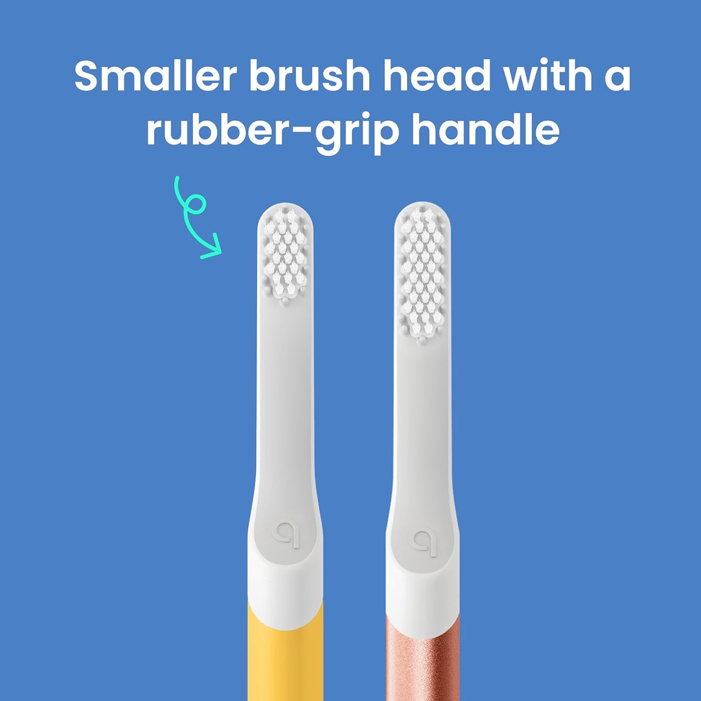 Quip Kids Electric Toothbrush, Battery-Powered Sonic, Yellow, with 2-Min Timer, Extra Head and Travel Cover