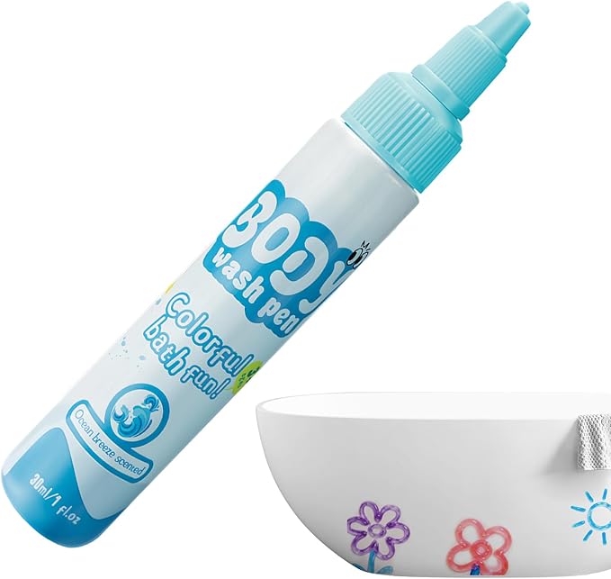 Bath Crayons, 30ml Washable Educational Fun Crayons for Kids, Shower Markers for Bathroom, Tile, Wall Art, Safe Playtime Drawing for Boys, Girls, and Creative Learning
