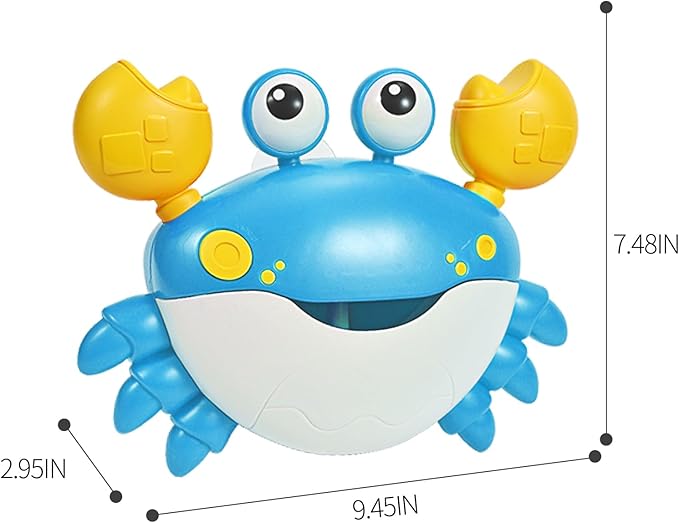 Deejoy Crab Bubble Bath Maker for The Bathtub,Blows Bubbles and Plays 12 Children’s Songs,Sing-Along Bath Bubble Machine Baby, Toddler Kids Toys Makes Great Gifts for 3 Years Girl Boy (Blue)