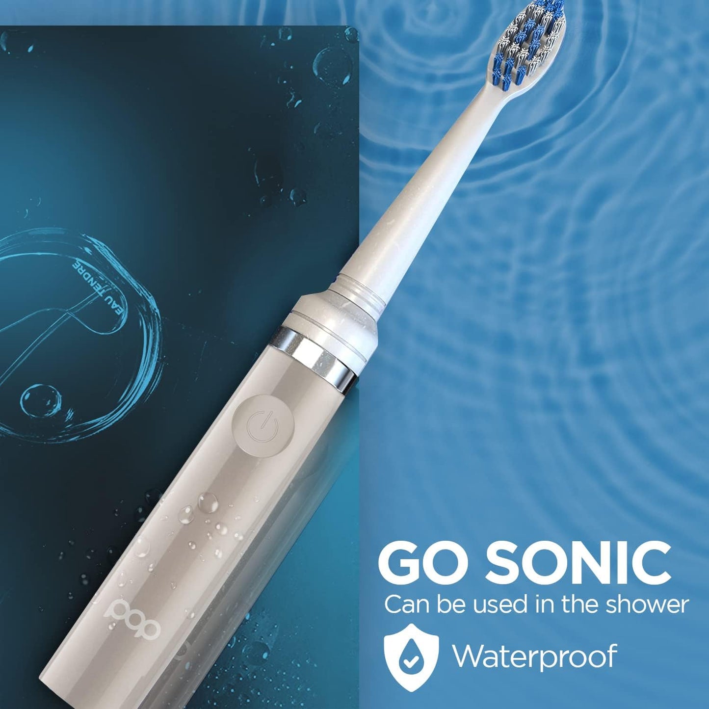 Pop Sonic Electric Toothbrush (Grey) - Travel Toothbrushes w/AAA Battery | Kids Electric Toothbrushes with 2 Speed & 15,000-30,000 Strokes/Minute, Dupont Nylon Bristles