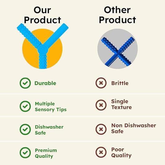 Gafly X’s and Y’s - 5 Pack Sensory Chew Toys for Autistic Children - Chewy Sticks for Sensory Kids - Autism Chew Toys for Toddlers & Kids - BPA-Free Silicone Chew Tubes for Sensory Needs