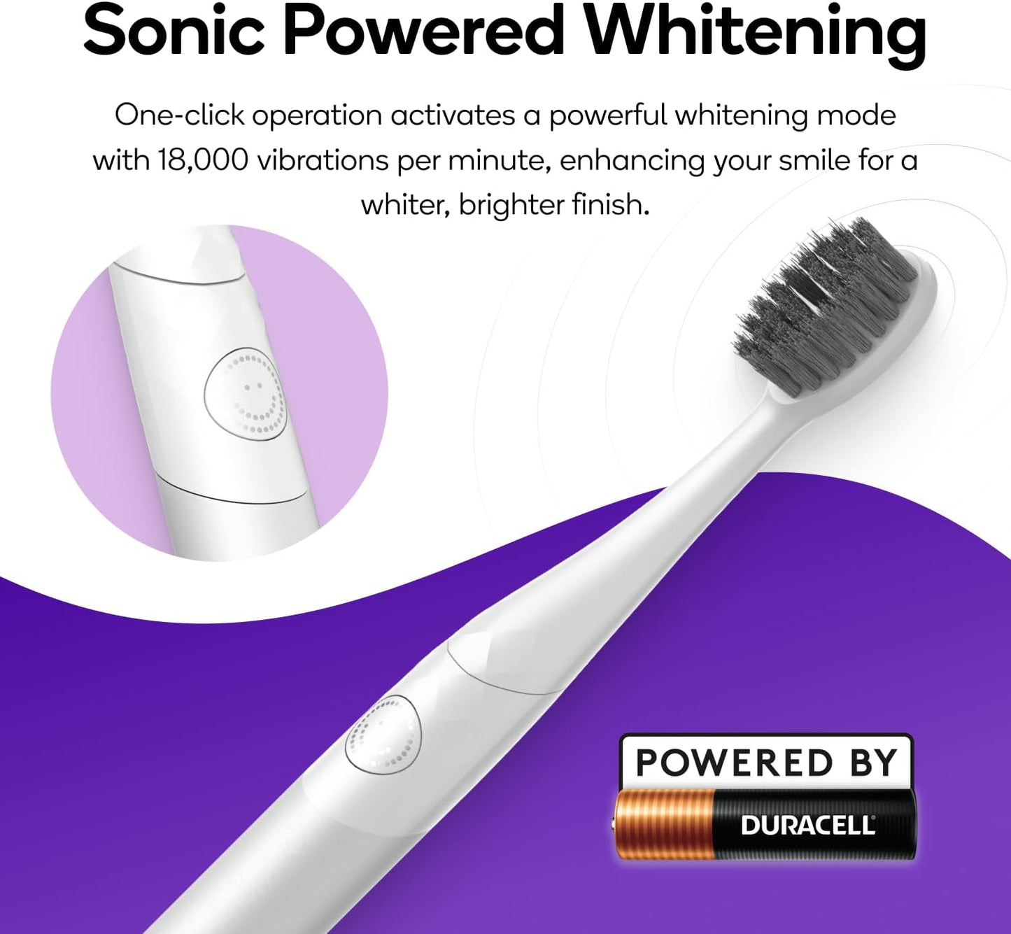 Burst Nova Toothbrush (Blue) | Sonic Powered Teeth Whitening | Super-Soft Bristles | 18000 VPM | 2 Minute Timer | Aluminum Handle | Replaceable Brush Head | Compact Size | with AAA Battery