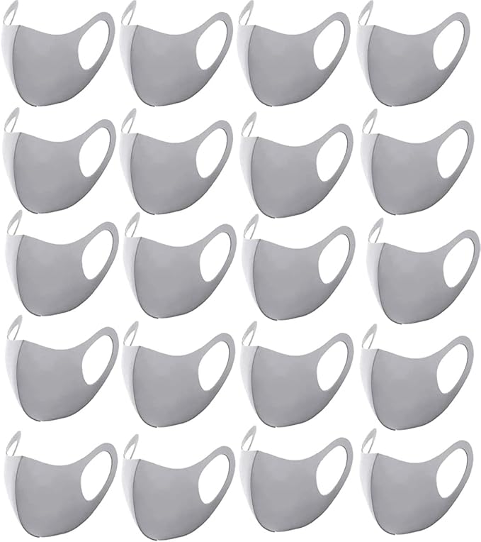 20PCS Light Weight Unisex Adult Fashion Face Covering, Reusable, Dust Proof, Washable, Cool Mixed Colors