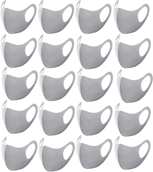 20PCS Light Weight Unisex Adult Fashion Face Covering, Reusable, Dust Proof, Washable, Cool Mixed Colors