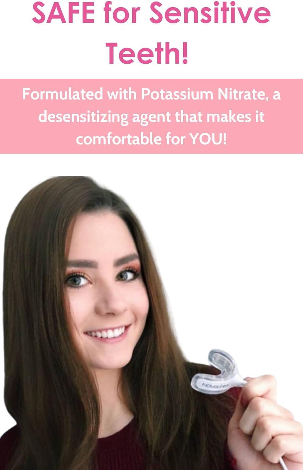 Novashine Professional Teeth Whitening Kit: Advanced Blue LED Light, Concentrated Peroxide Gel, Smartphone Adapter, Travel Bag