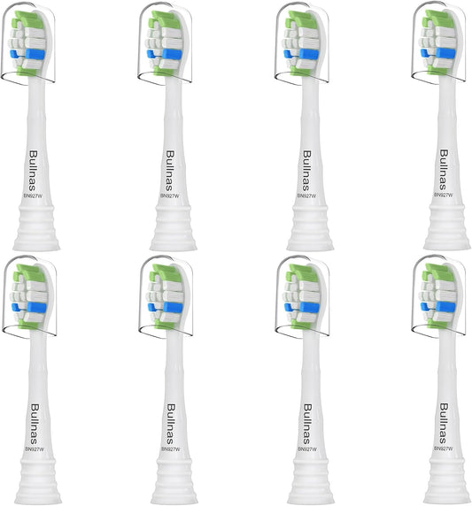 Replacement Toothbrush Heads Compatible with Philips Sonicare ProtectiveClean 4100 5100 5300 6100 Electric Toothbrushes, W Replacement Head for Sonicare, White, 8 Count