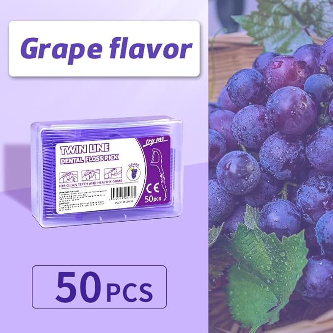 Fruit Flavored Floss，toothpicks，Cleaning Teeth，Ultra-fine Dental Floss Stick, Fight Tooth Decay and Keep Your Teeth Clean，Teeth Cleaning Tool (200 Pieces (Boxed/Double line), Mixed Flavors)