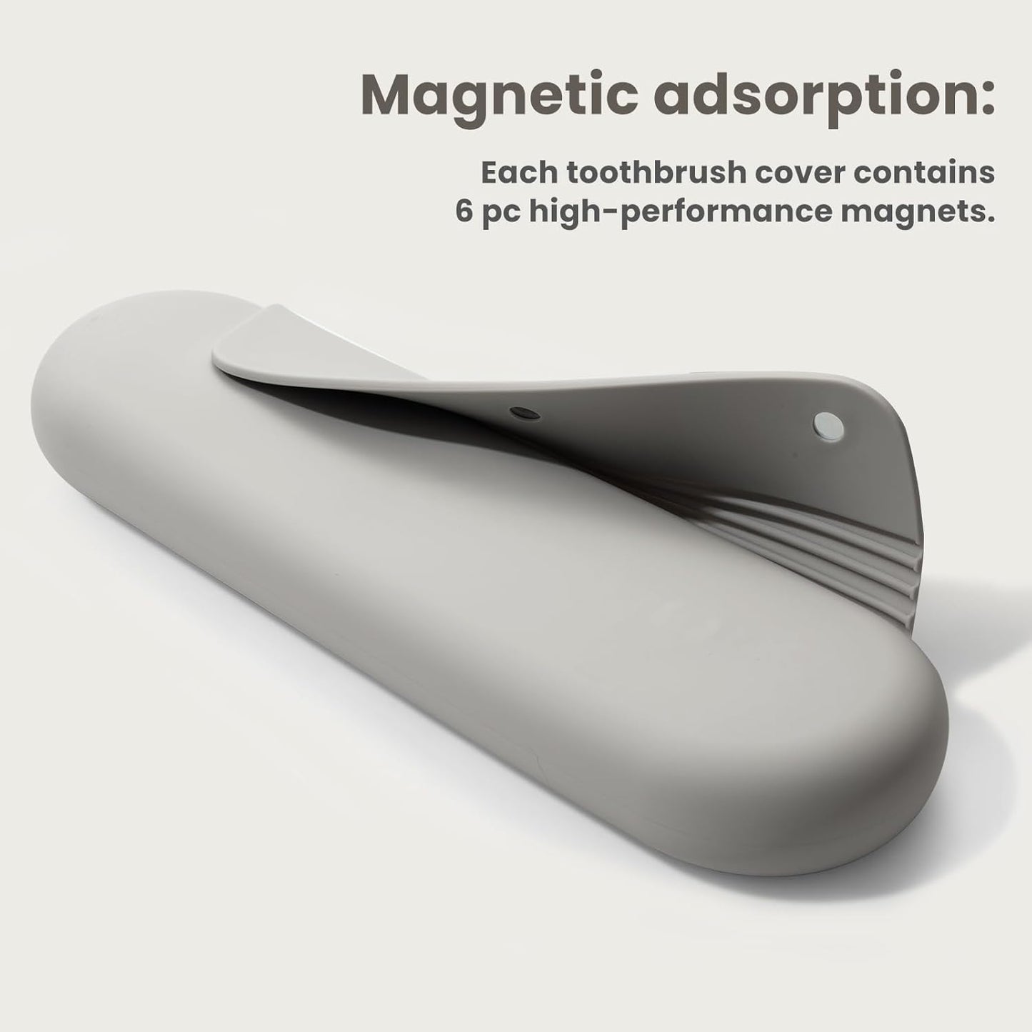 Silicone Electric Toothbrush Travel Cover, Toothbrush Travel Containers Bag Case for Men and Women,Keeps Toothbrush Fresh and Clean, Fits Most Manual and Electric Toothbrushes - Stone