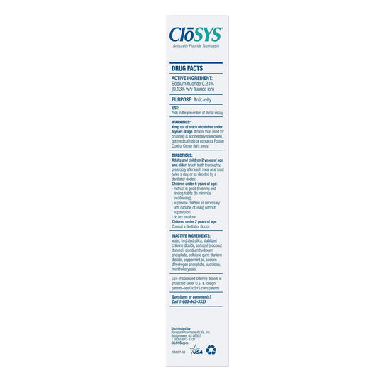 CloSYS Fluoride Toothpaste, 7 Ounce (Pack of 3), Gentle Mint, Whitening, Enamel Protection, Sulfate Free