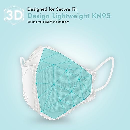 LEMENT KN95 Face Masks - 50 Pack Breathable Comfortable Disposable Masks For Adult, Filter Efficiency≥95%, Elastic Ear Loops, 5 Colors