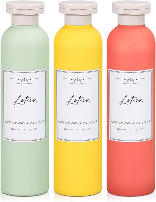 Travel Shampoo Bottle, Empty Plastic Squeeze Bottles 8.8oz with Flip Cap, Lotion Container for Toiletries Travel Size Shampoo and Conditioner