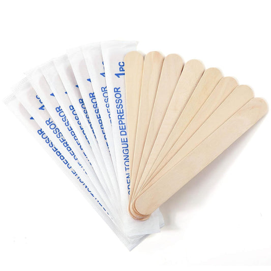 JMU Tongue Depressors Sterile 200 Count, 6 inch Tongue Depressors Wood Individually Wrapped