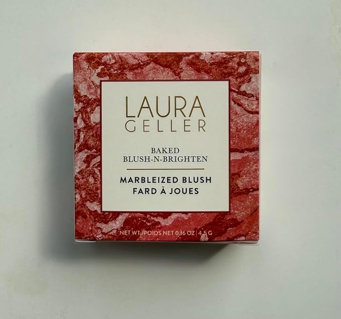 LAURA GELLER NEW YORK Baked Blush-n-Brighten Marbleized Blush for Cheeks - Ethereal Rose - Natural Finish - Buildable Color