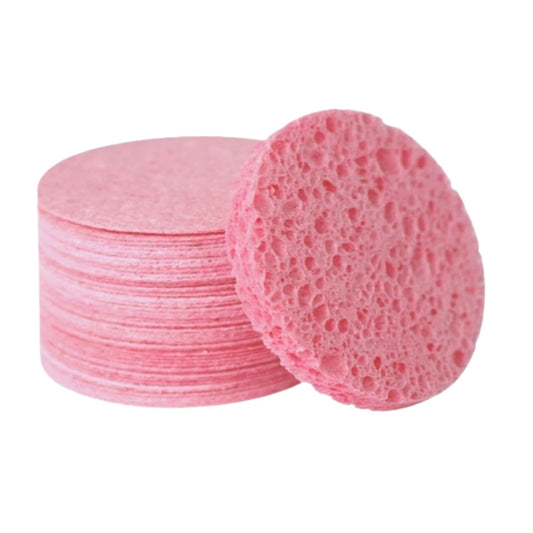 100 Pack 3 inch Compressed Facial Sponges, Gentle Exfoliating and Makeup Remover, Reusable and Soft ，(round 3inch)