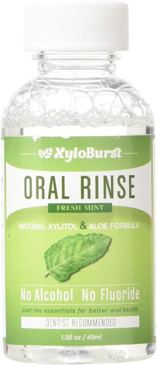 Xyloburst Oral Rinse Mouthwash - Natural Xylitol Mouthwash | Fluoride Free Mouth Wash | Alcohol Free | Fresh Mint Mouth Rinse | SLS Free | Travel 10-Pack