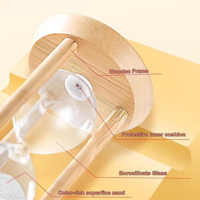 10 Minute Hourglass, Wood Sand Timer, Mini Sand Watch 10 Min,Unbreakable Sandglass, Teachers Classroom Time, Toothbrush Timer, White