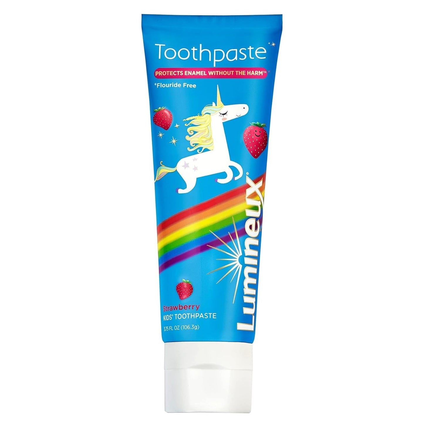 Lumineux Dentist Formulated Kids Toothpaste, Strawberry Flavor & Unicorn Approved, Fluoride Free & SLS Free - 3.75 Oz