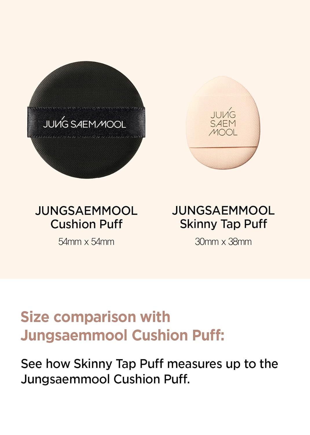 JUNG SAEM MOOL Skinny Tap Puff 3pcs, Mini Precision Puff for Concealer and Touch-Up, Ultra-Slim Fitting Makeup Sponge for Seamless Coverage Around Nose Eyes Lips, Travel-Friendly Korean Beauty Tool