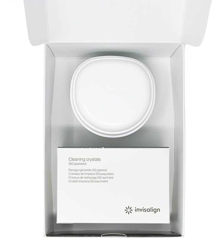 INVISALIGN Cleaning Crystals for Clear Aligners and Retainers with Tub, (50 Packets)