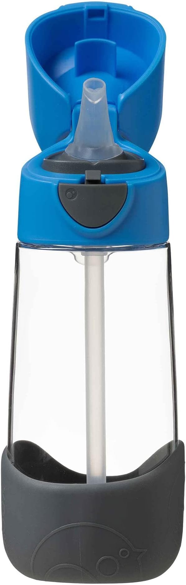 b.box 15oz Tritan Kids Water Bottle – Toddler Drink Bottle with Straw for School, Daycare, Travel w/Easy-Grip Triangular Design, Leak Proof Lid & Handle, BPA Free, Dishwasher Safe (Blue Slate)