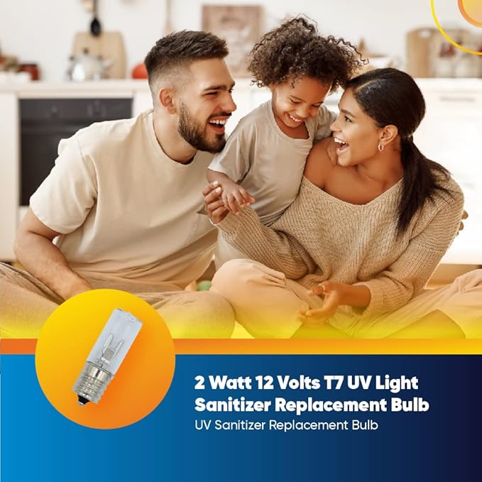 Technical Precision 3W UV Sanitizer Bulb Replacement for Philips Hx6160 12 Volts, T7 Toothbrush Sanitizer Light Bulb - E17 Intermediate Screw Base - 1 Pack