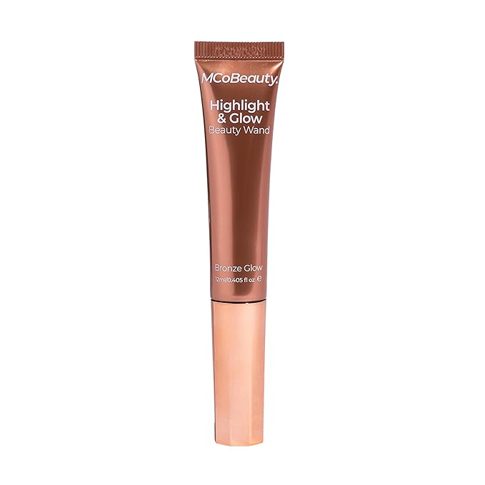 MCoBeauty - Highlight and Glow Beauty Wand - Buildable Liquid Highlighter - Bronze Shade - Liquid Cream with Cushion Applicator for Soft, Radiant Finish - Highlighters Makeup