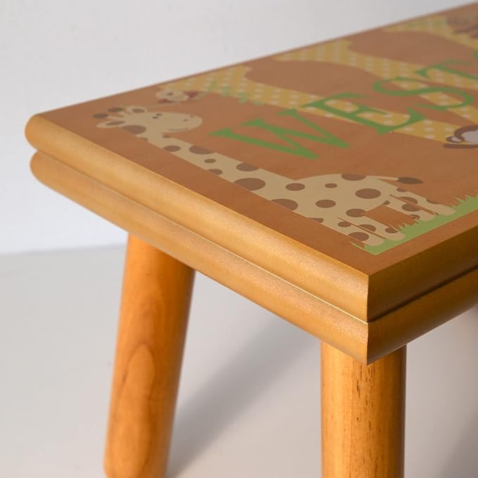 Let’s Make Memories Personalized My Own Name Step Stool - Children’s Step Stool - Sturdy Wood – Non-Toxic Paint, Sealer - Mermaid Design - Natural - 14’Wx9.25”Lx8.75”H - Ages 3+