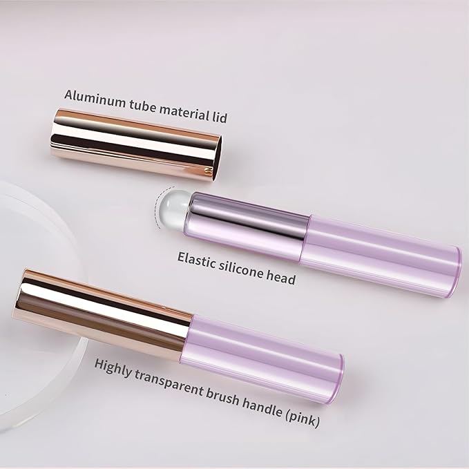 2pcs Silicone Lip Brush, Purple, Soft Silicone Material, Hygienic, Easy to Clean, Enhances Lip Care