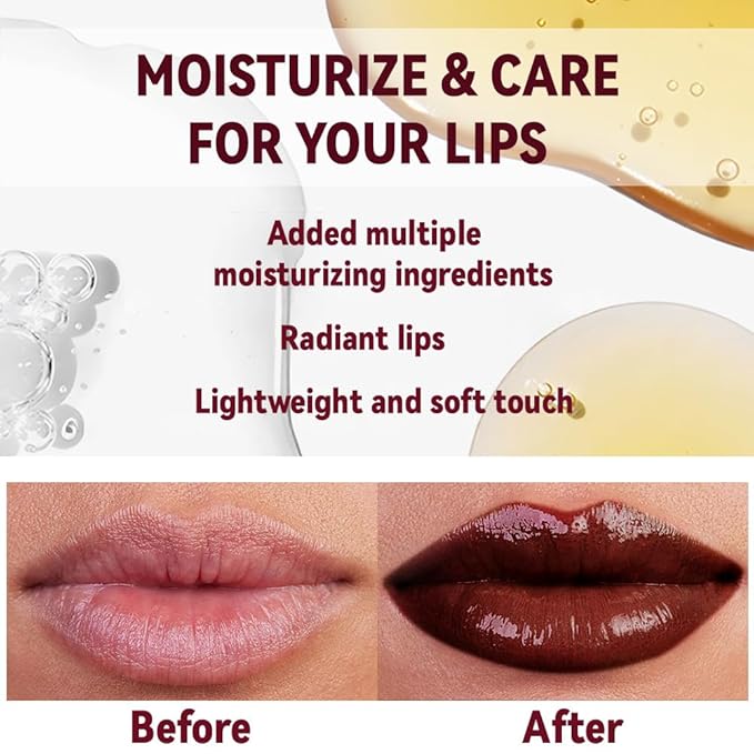 2Pc Butter Lipstick Tinted Lip Balm, Shine Moisturizing Plumper Lipstick for Women, Natural Nourishing Hydrating Lip Gloss Stain for Dry Lips, Lightweight Lip Liner Care Vegan Makeup, 04 & 05