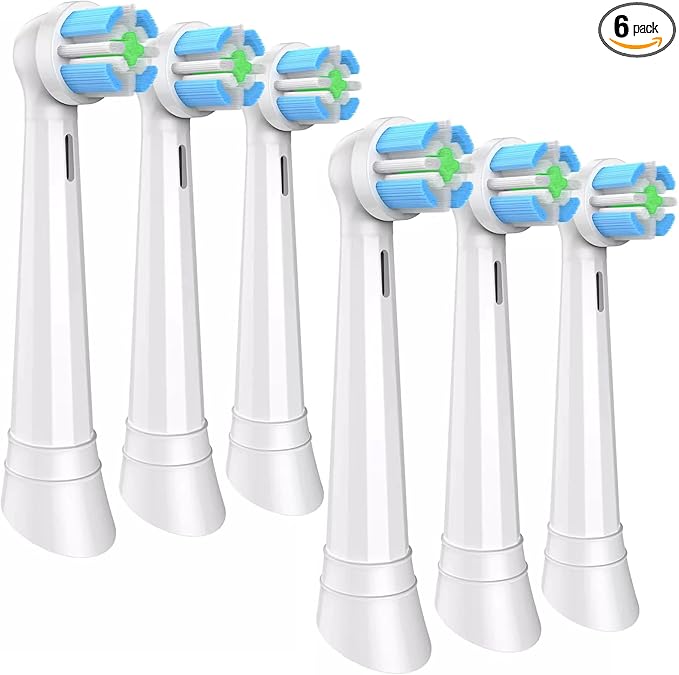 IO Replacement Brush Heads Compatible with Oral B iO Series 2-10 Electric Toothbrushes (White, 6 PCS)