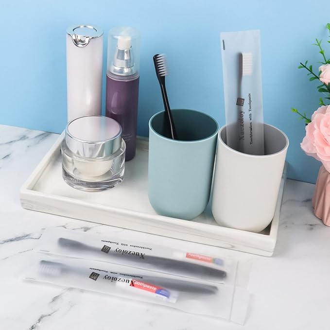 Disposable Toothbrushes with Toothpaste Pack of 50,Black Individually Wrapped Disposable Travel Toothbrush Kit in Bulk for Homeless,Nursing Home,Shelter,Hotel,Charity