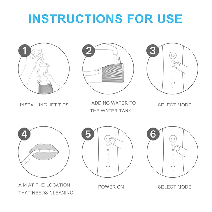 Replacement Tips for Oralfree Nicwell Water Flosser, Water Flosser Replacement Heads Oral Irrigator Jet Tip