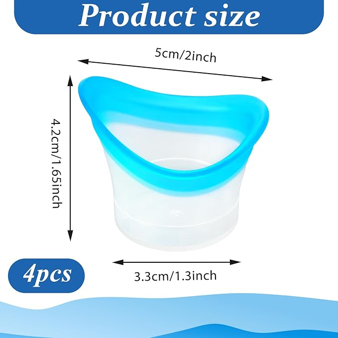4pcs Eye Wash Cup Eye Wash Bath Kit Silicone Eye Cleaning Cup for Eye Rinse Portable Eye Care Tool Reusable Eye Cleaner for Quick Refresh & Relief Tired Eyes Cleaning Eye Dust Makeup Irritants
