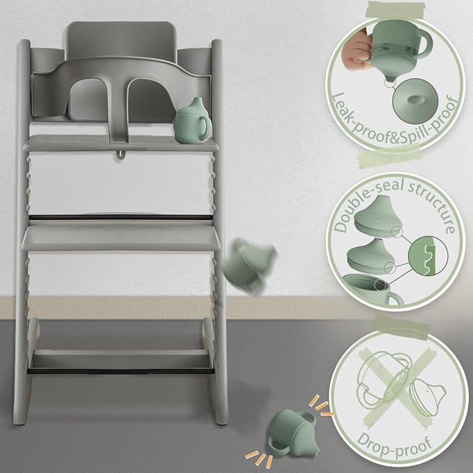 Moonkie Silicone Baby Sippy Cups | 3 Stages Training Cup Straw Cup for Infants Toddlers and Kid | 4 oz 1Pack