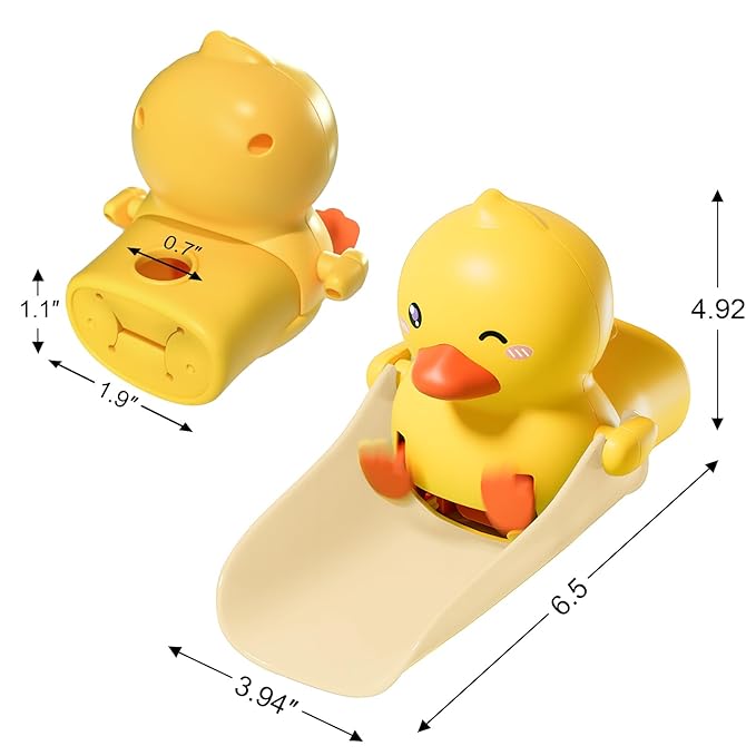Skyroku Duck-Tastic Faucet Extender for Toddlers – Kicking Legs Fun! Splash-Proof & Easy Install Sink Extender for Kids Brown