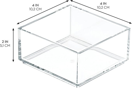 iDesign Decorative Countertop Vanity Tray Organizer for Bathroom, Bedroom, Closet, Entryway The Clarity Collection –, Extra Small, Clear