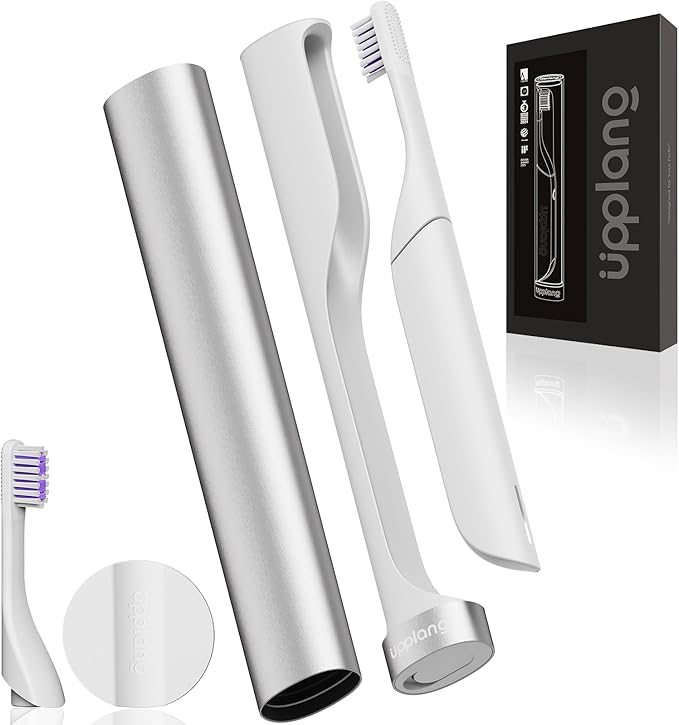 Electric Toothbrush, Portable Travel Sonic Toothbrush with Protective Case USB-C Rechargeable, Neutral Comfort Bristles, Waterproof, Smart Timer, Compact for Daily Use (Pearl White)