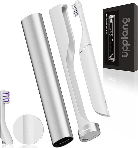 Electric Toothbrush, Portable Travel Sonic Toothbrush with Protective Case USB-C Rechargeable, Neutral Comfort Bristles, Waterproof, Smart Timer, Compact for Daily Use (Pearl White)